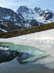 Vanoise au printemps , lac en dégel