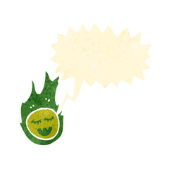 retro cartoon meteor with speech bubble