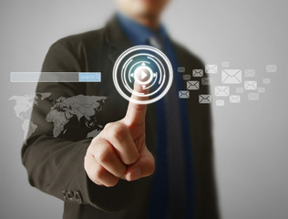 pressing modern social button