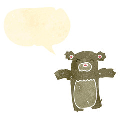 retro cartoon cute teddy bear