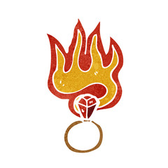 retro cartoon ruby ring