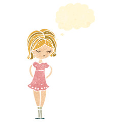 retro cartoon pretty girl