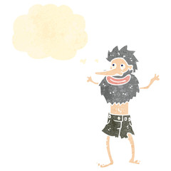 retro cartoon castaway man