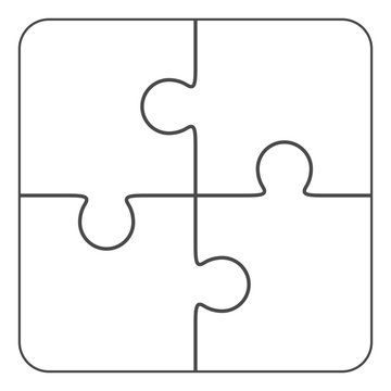 recommend clip art: Jigsaw puzzle blank vector 2x2, four pieces