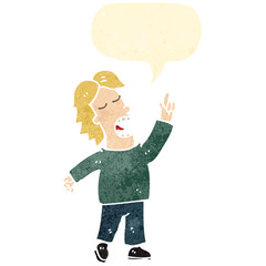 retro cartoon man talking