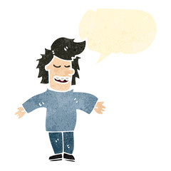 retro cartoon man talking