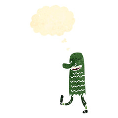 retro cartoon funny dancing monster