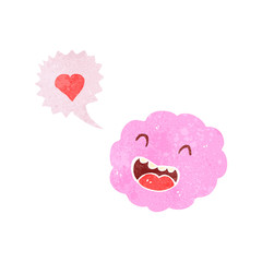 retro cartoon cloud in love
