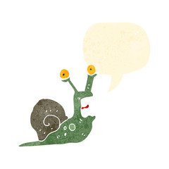 retro cartoon frightened snail