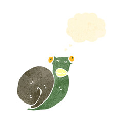 retro cartoon frightened snail