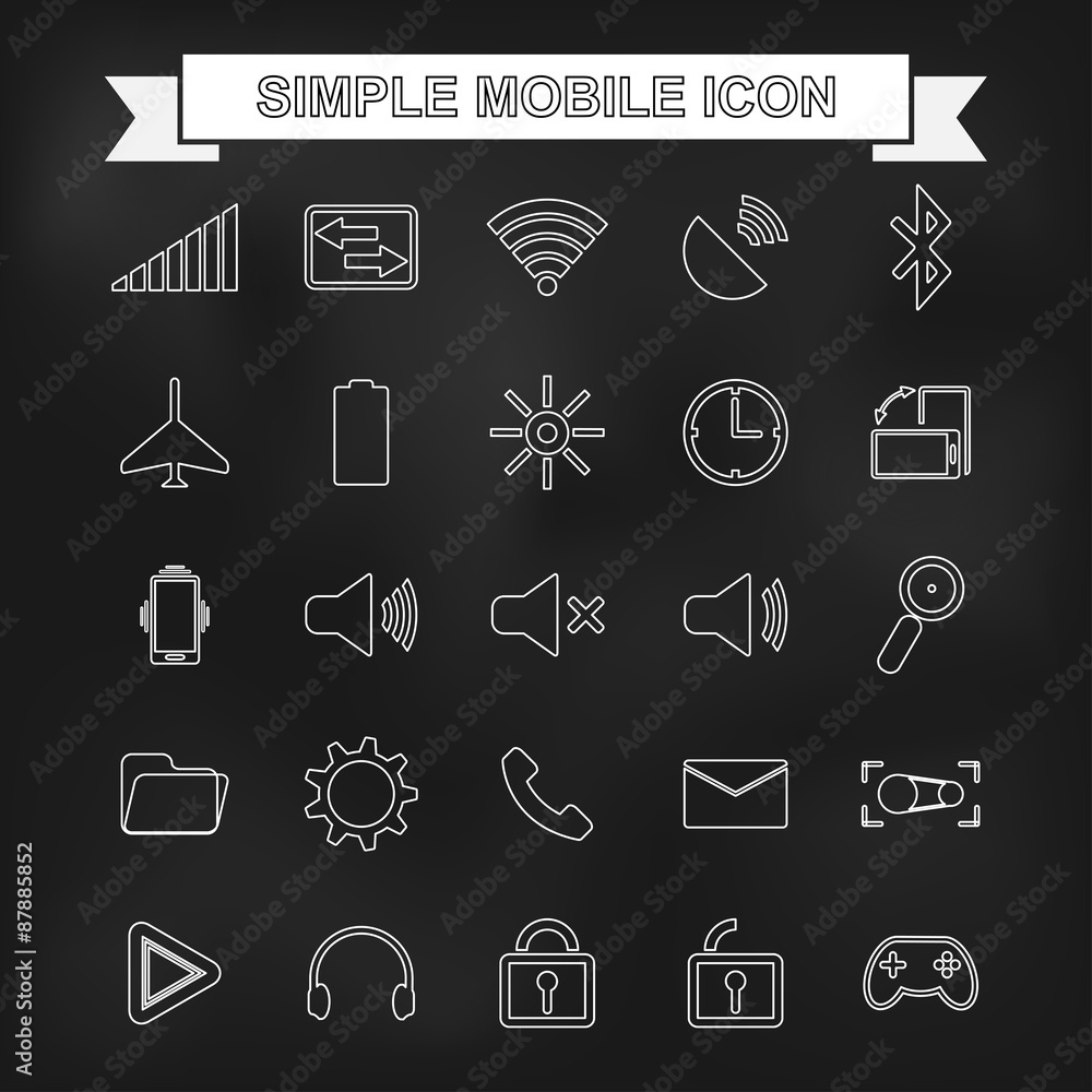 Poster Simple mobile icon with unfocused background