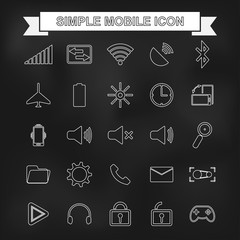 Simple mobile icon with unfocused background