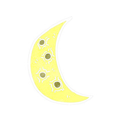 retro cartoon cresent moon