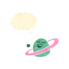 retro cartoon planet