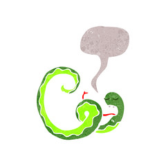 retro cartoon hissing snake