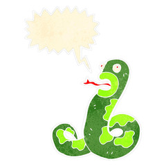 retro cartoon hissing snake