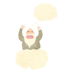 retro cartoon god on cloud