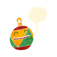 retro cartoon christmas bauble