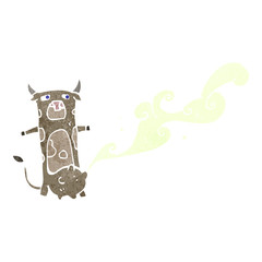 retro cartoon cow squirting milk