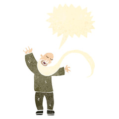 retro cartoon bearded man