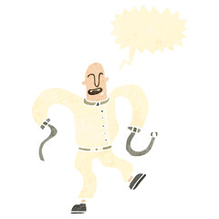 retro cartoon insane man