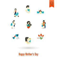 Fototapeta premium Happy Mothers Day Icons