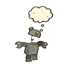 cartoon robot with thought bubble