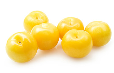 Plums isolated on white background
