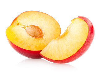 Plums isolated on white background