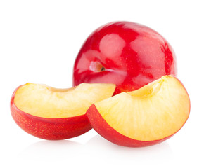 Plums isolated on white background