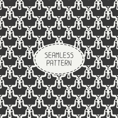Geometric monochrome hipster line seamless pattern with vintage