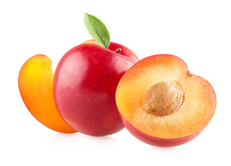 Plums isolated on white background