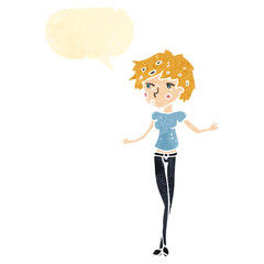 retro cartoon skinny woman