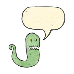 retro cartoon ghost with speech bubble