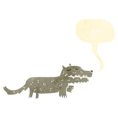 retro cartoon wolf