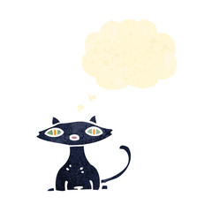 retro cartoon black cat