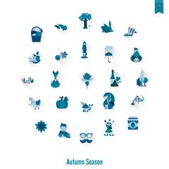 Fototapeta premium Set of Flat Autumn Icons