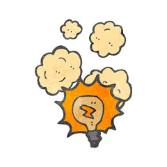 retro cartoon light bulb symbol