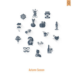 Set of Flat Autumn Icons