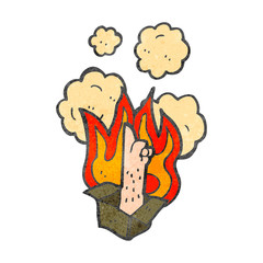 retro cartoon pointing arm in box