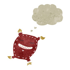 retro cartoon pillow with face