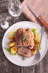 roast veal and salad