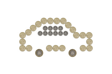 Car made out of British One Pound Coins