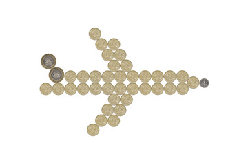 airplane made out of one pound coins