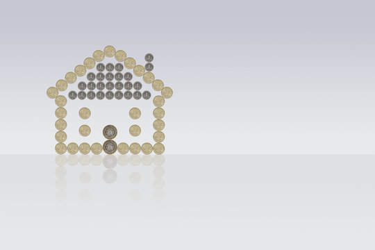 House Made Out Of British Pound Coins