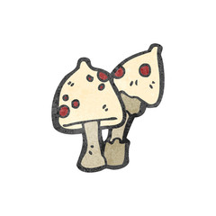 retro cartoon poisonous mushroom