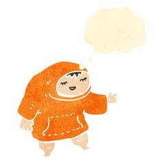 retro cartoon boy in hooded sweatshirt