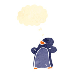 retro cartoon penguin
