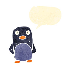 retro cartoon penguin