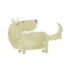 retro cartoon well behaved dog